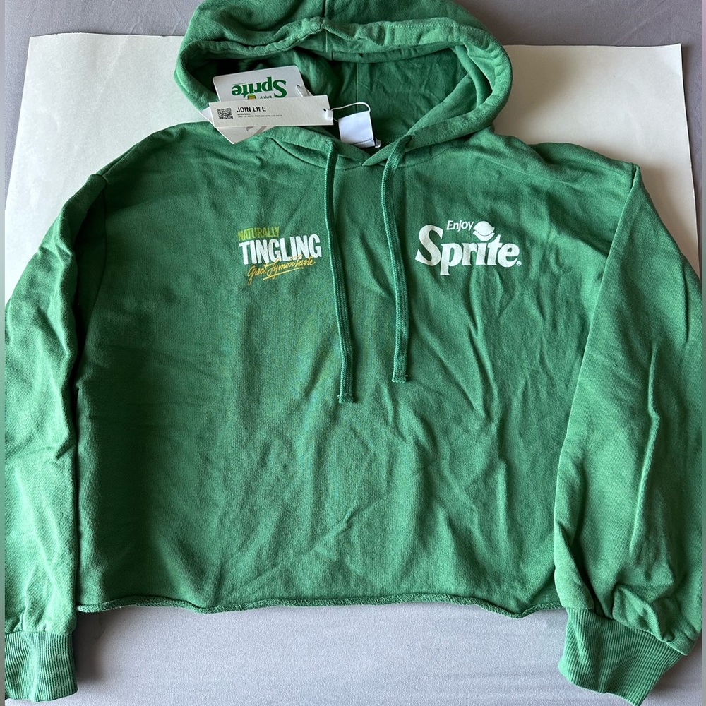 NWT ZARA Sprite Green Hoodie Size L